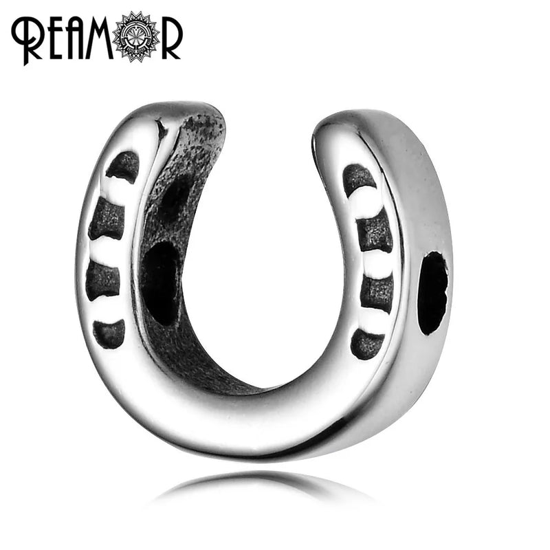 2mm 316L Stainless Steel Horseshoe Lucky Beads Charms Spacer Beads
