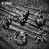 Punk Stainless Steel Zircon Sun Skull Spider Beads DIY Bracelet Jewelry Findings