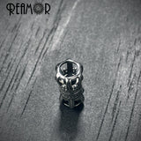 2pcs Stainless Steel Crown Tube Beads DIY Men Leather Cord Bracelet