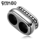 316L Stainless Steel 5mm Double Hole European Charms Beads