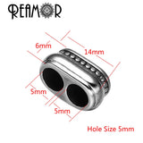 316L Stainless Steel 5mm Double Hole European Charms Beads