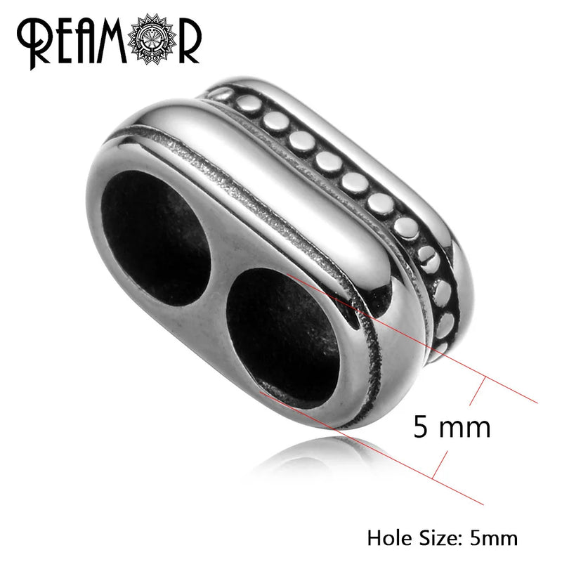 316L Stainless Steel 5mm Double Hole European Charms Beads