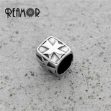 316L Stainless Steel Cross Big Hole Beads Charm for Men Bracelets