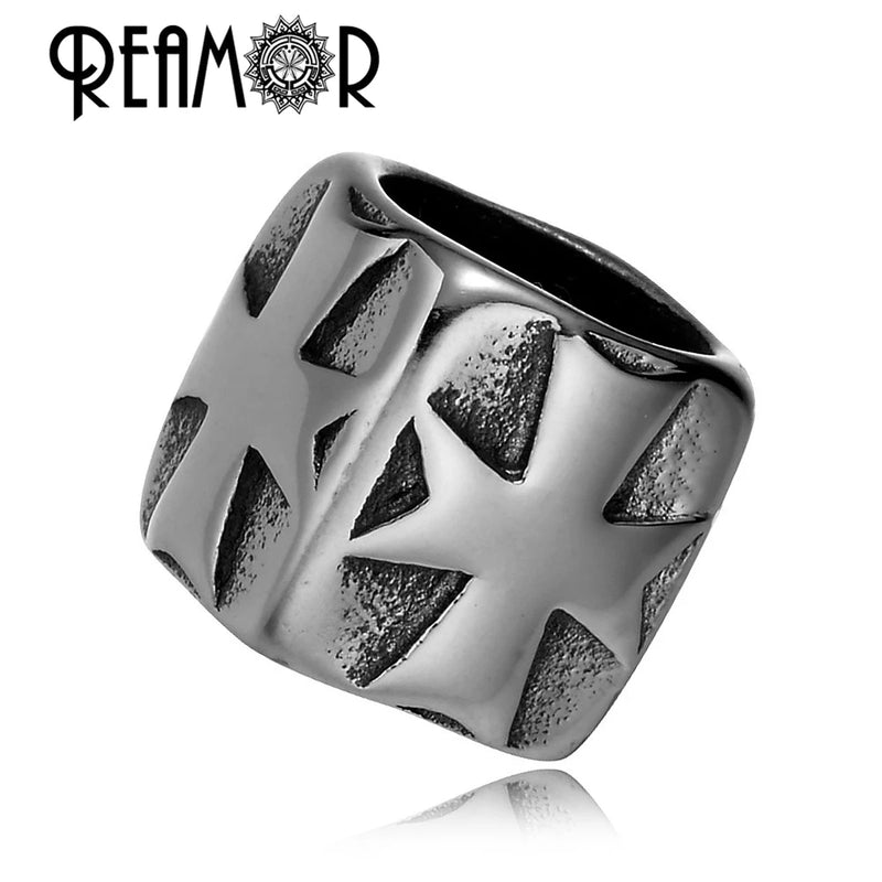 316L Stainless Steel Cross Big Hole Beads Charm for Men Bracelets