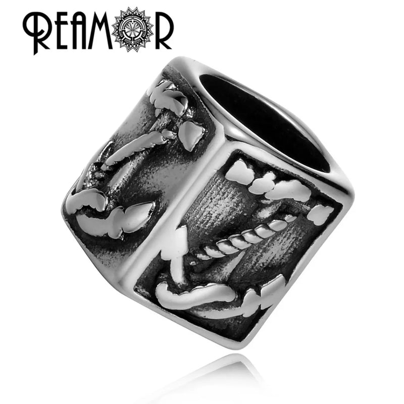 316L Stainless Steel Anchor European Charm Beads for Men Bracelet