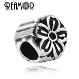 316L Stainless Steel Big Hole Beads Sunflower Daisy Clover Bead