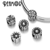 316L Stainless Steel Big Hole Beads Sunflower Daisy Clover Bead