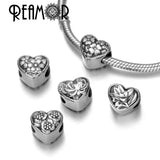 316L Stainless Steel Peach Blossom Clover Charm Heart Beads
