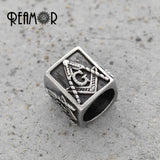 316L Stainless Steel Masonic Bead for Bracelet