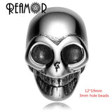 316L Stainless Steel Skull Spacer Beads 2/3mm Hole Men Bracelets