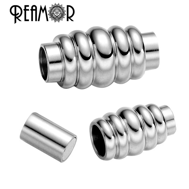 REAMOR 316l Stainless Steel 4mm Spiral Magnet Hook Clasp
