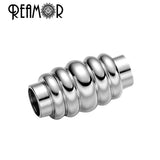 REAMOR 316l Stainless Steel 4mm Spiral Magnet Hook Clasp