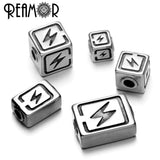 316L Stainless Steel Lightning Charms Beads 3mm Hole Spacer Beads