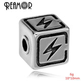 316L Stainless Steel Lightning Charms Beads 3mm Hole Spacer Beads
