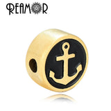 316L SS Rose Golden Plated Anchor Rudder Spacer Beads for DIY Bracelets