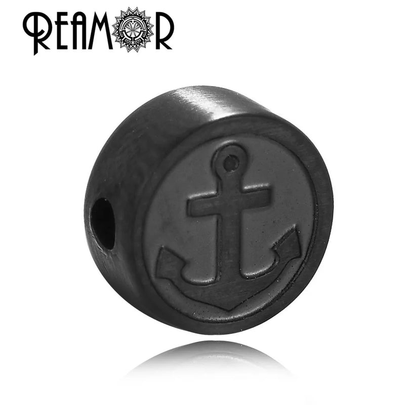 316L SS Rose Golden Plated Anchor Rudder Spacer Beads for DIY Bracelets