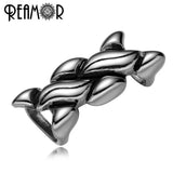 316L Stainless Steel Intertwined Charm Beads 12*6mm for Leather Bracelets