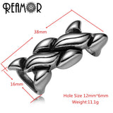 316L Stainless Steel Intertwined Charm Beads 12*6mm for Leather Bracelets