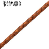 3mm Braided Round Leather Rope Bracelet Jewelry Making 1m Bulk