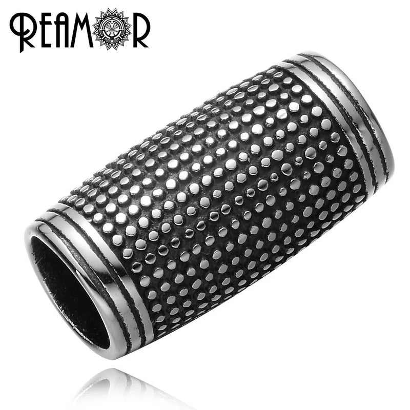 3pcs 8mm Stainless Steel Cylinder Charms Beads Men Bracelet DIY Jewelry 12*23mm