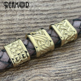 3pcs Stainless Steel Weave Texture Beads 12x6mm Square Hole