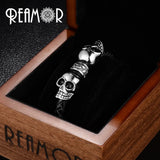 316L Stainless Steel Skull European Big Hole Charms Beads for Men Bracelet DIY