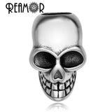 316L Stainless Steel Skull European Big Hole Charms Beads for Men Bracelet DIY