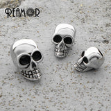 316L Stainless Steel Skull European Big Hole Charms Beads for Men Bracelet DIY