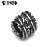 5/8mm Stainless Steel Large Hole Beads Plantain Leaf Spacer Beads