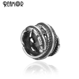 5/8mm Stainless Steel Large Hole Beads Plantain Leaf Spacer Beads