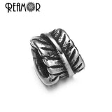 5/8mm Stainless Steel Large Hole Beads Plantain Leaf Spacer Beads