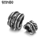 5/8mm Stainless Steel Large Hole Beads Plantain Leaf Spacer Beads