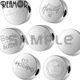 5pcs 316L Stainless Steel Logo Love Metal Charm Beads For Jewelry Making