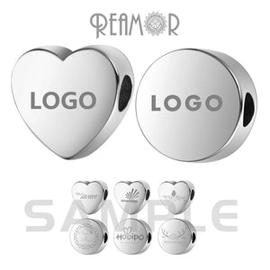 5pcs 316L Stainless Steel Logo Love Metal Charm Beads For Jewelry Making