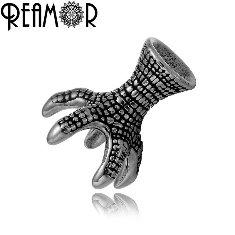 5pcs 316l Stainless Steel Eagle Claw Beads 2mm Small Hole Charms