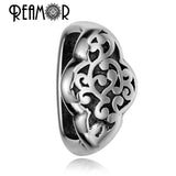 5pcs 316l Stainless Steel Punk Skull Beads 12*6mm Square Hole Men Bracelet DIY