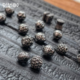 5pcs 8mm Stainless Steel Beads Round Tibetan Spacer Beads Small Hole