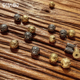 5pcs 8mm Stainless Steel Beads Round Tibetan Spacer Beads Small Hole