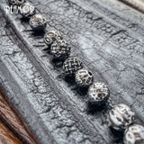 5pcs 8mm Stainless Steel Beads Round Tibetan Spacer Beads Small Hole