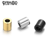 5pcs Logo Blank Beads Stainless Steel 5/3/2mm Hole Spacer Charm DIY Bracelet