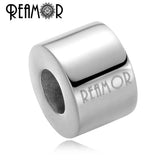 5pcs Logo Blank Beads Stainless Steel 5/3/2mm Hole Spacer Charm DIY Bracelet