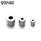 5pcs Logo Blank Beads Stainless Steel 5/3/2mm Hole Spacer Charm DIY Bracelet