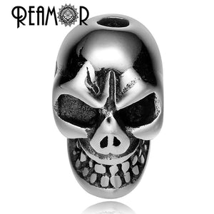 5pcs Stainless Steel Skull Head Bead Charms for Bracelet