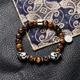 5pcs Stainless Steel Skull Head Bead Charms for Bracelet