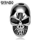 5pcs Stainless Steel Skull Head Bead Charms for Bracelet