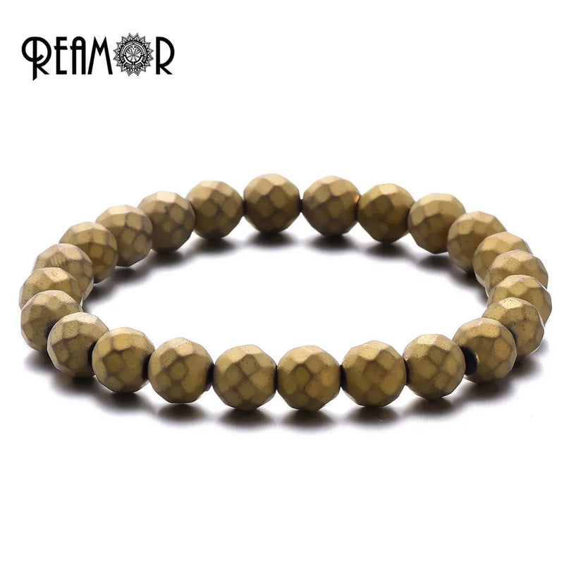 5pcs Hematite Bead Bracelet Natural Stone Beaded Bracelets