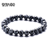 5pcs Hematite Bead Bracelet Natural Stone Beaded Bracelets