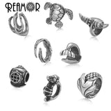 6/8mm Ocean Diving Headgear Bead Stainless Steel Charm Beads