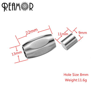 REAMOR 8mm Magnetic Clasp for Leather Bracelet DIY Jewelry