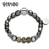 8mm Tibetan Style Natural Dzi Stone Strand Beads Round Loose Beads